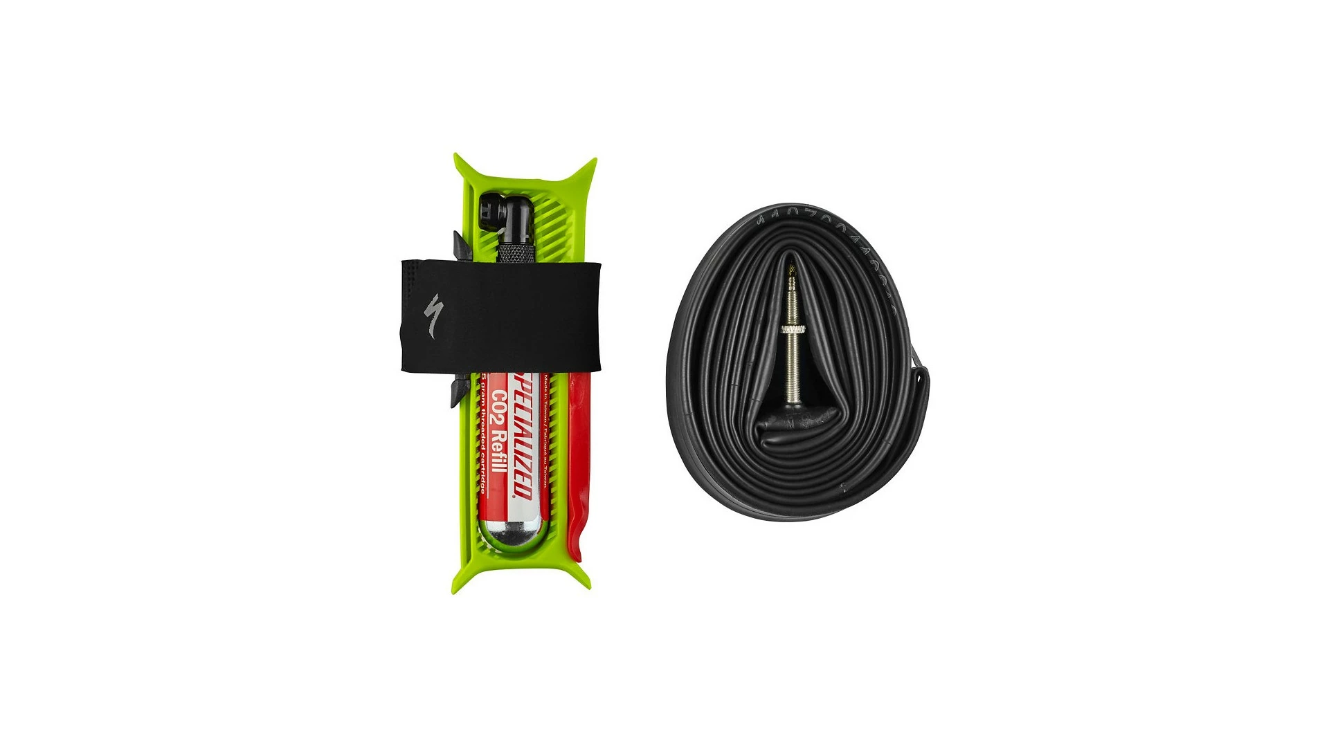 Fahrradschlauch Spool Flat Reparatursatz W/29ER Fahrradschlauch & CO2 MTB Specialized Hyper Green 1 Fahrradschlauch Spool Flat Reparatursatz W/29ER Fahrradschlauch & CO2 MTB Specialized Hyper Green